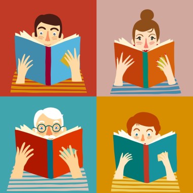 設(shè)置的卡通人物看書(shū)