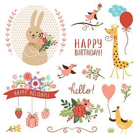 快乐的复活节图形元素