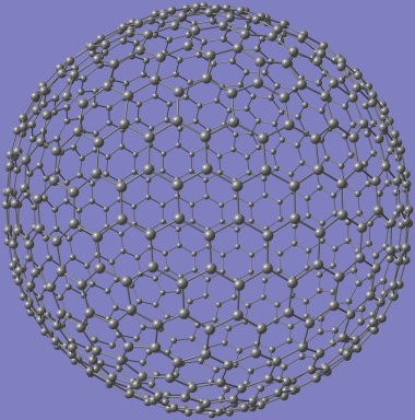 巨大的富勒烯分子 C720 孤立灰色