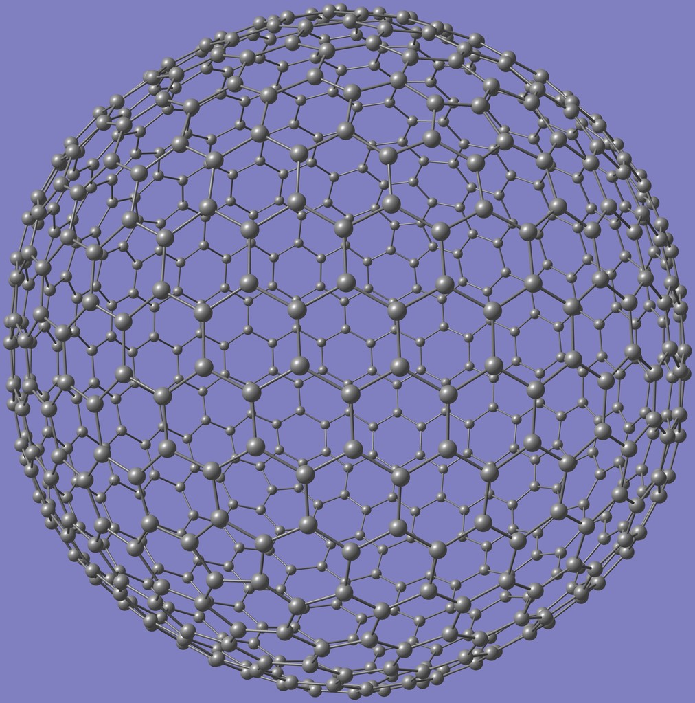巨大的富勒烯分子 C720 孤立灰色