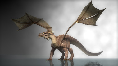 恐龙彩色3D素描，手绘爬行动物特