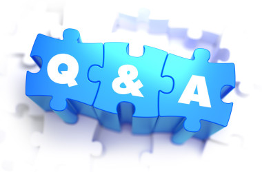 問題和答案-藍(lán)色拼圖上的文本