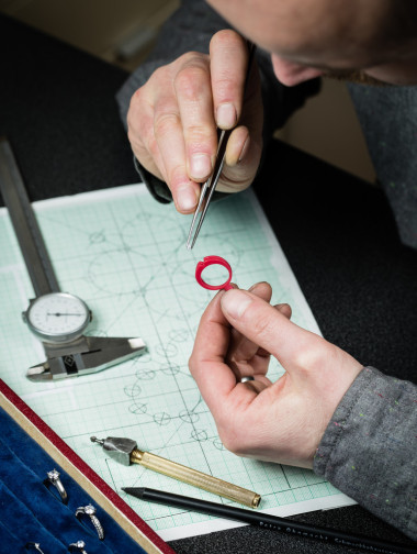 使用模型环的珠宝商照片