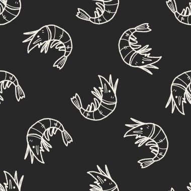 虾涂鸦无缝图案背景图片