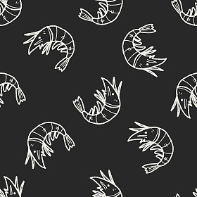 虾涂鸦无缝图案背景图片
