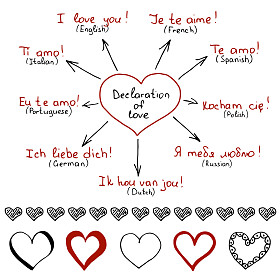在不同语言中的爱的宣言图片
