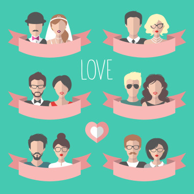 老式的浪漫情人節(jié)卡片圖片