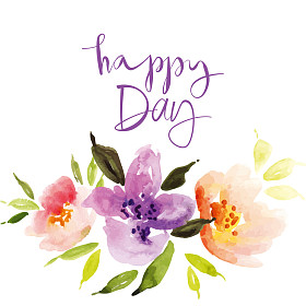 水彩花花环图片