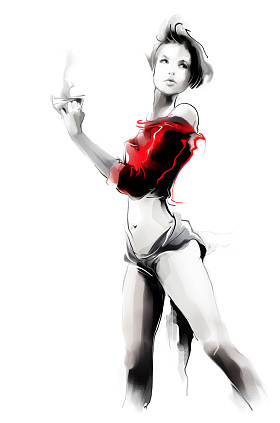 年轻的嬉戏女人