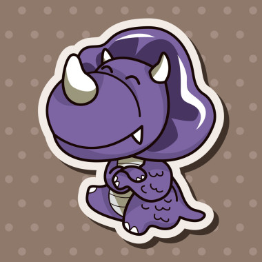 恐龍卡通主題元素矢量、 eps