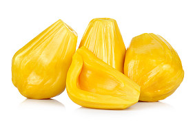 成熟的菠萝蜜孤立在白色背景上