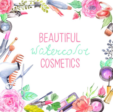 水彩化妝品一套圖片