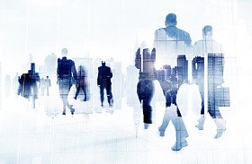 商界人士与城市景