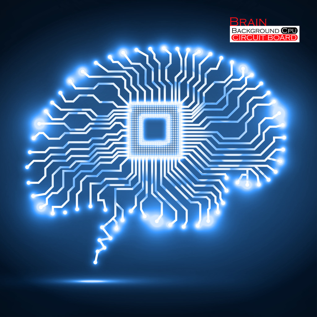 霓虹灯的大脑。Cpu。电路板。矢量图。Eps 10 霓虹灯的大脑。Cpu。电路板。矢量图。Eps 10