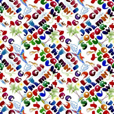 书法水彩字母表