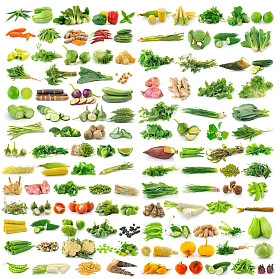 在白色背景上孤立的蔬菜