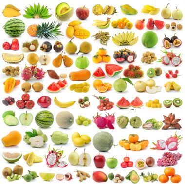 孤立在白色背景上的水果一套圖片