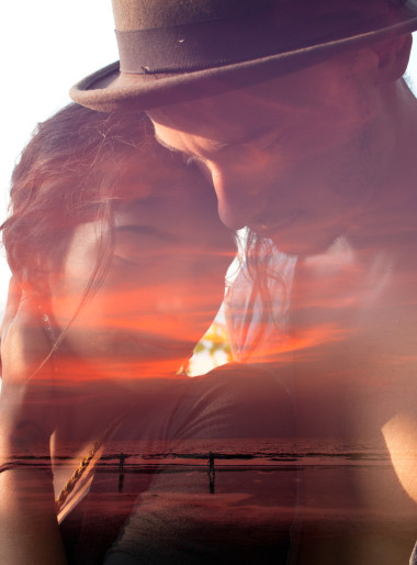 幾個(gè)與日落場(chǎng)景混合照片