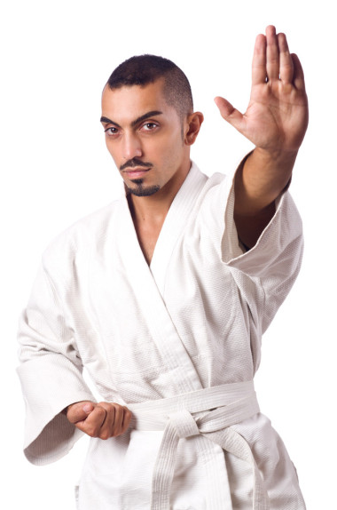 空手道戰(zhàn)斗機(jī)在白色隔離