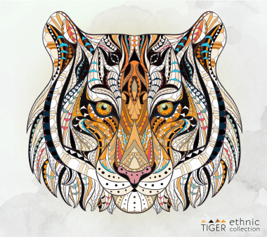 有圖案的老虎頭