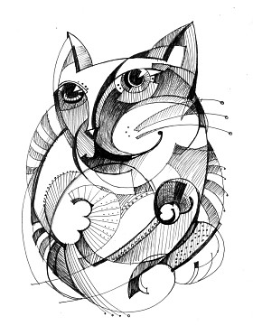 猫-抽象画图片