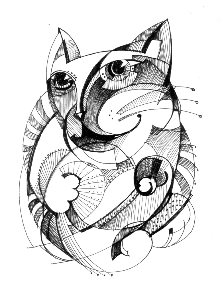 猫-抽象画图片