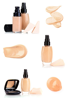 孤立在白色的口气奶油样品图片