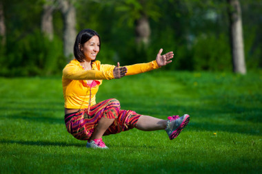 Sports and lifestyle concepts - women are doing outdoor sports