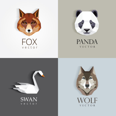 低多邊形風(fēng)格動物徽標圖片