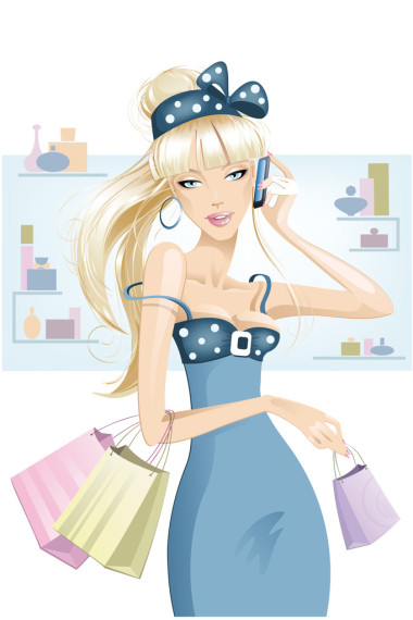 金發(fā)女孩購(gòu)物