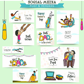 社交媒体广告、 海德或横幅为父亲