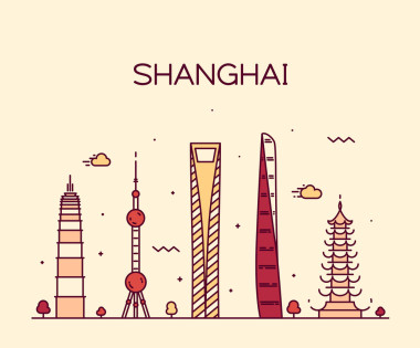 上海市的天際線輪廓.圖片