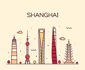 上海市的天际线轮廓.图片