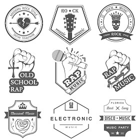 矢量标志和徽章音乐集图片