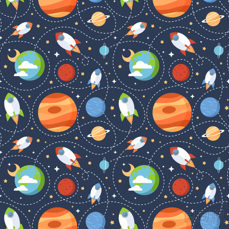 無縫兒童卡通空間格局圖片