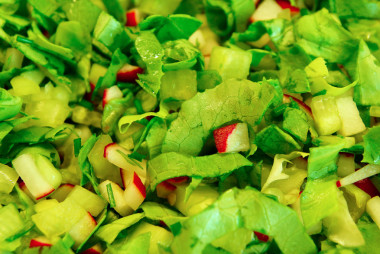 春天沙拉配蘿卜和細香蔥