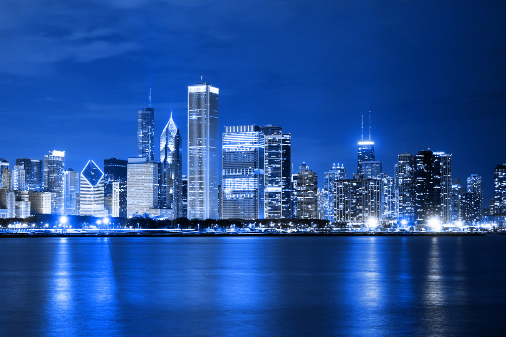 在金融区 (夜景芝加哥云) 在金融区 (夜景芝加哥云)