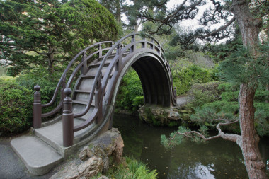 在日本花園在舊金山 2 座木橋