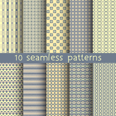 10 無(wú)縫模式為普遍的背景的。無(wú)休止的紋理可以用于壁紙、 圖案填充、 web 頁(yè)面的背景。web 設(shè)計(jì)的矢量圖