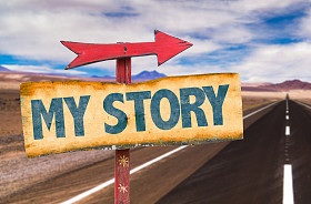 我的故事文本标志