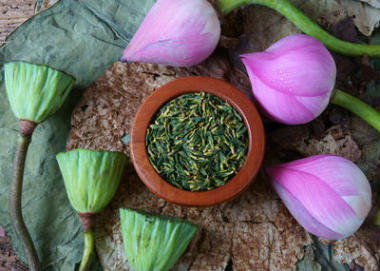 集合蓮花、 種子、 茶葉、 健康食