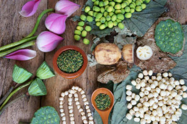集合蓮花、 種子、 茶葉、 健康食