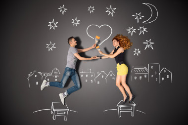 繪畫夜晚的天空.圖片