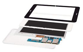 在白色背景上孤立的拆卸的板图片