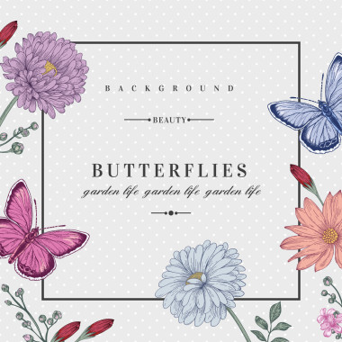 花朵與蝴蝶圖案