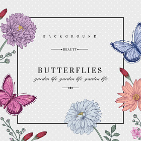 花朵与蝴蝶图案