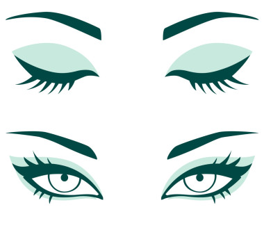 开放和封闭的眼睛图片