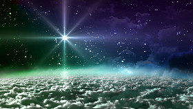 空间夜蓝色星星球
