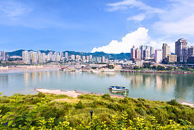 现代的重庆全景天际线照片