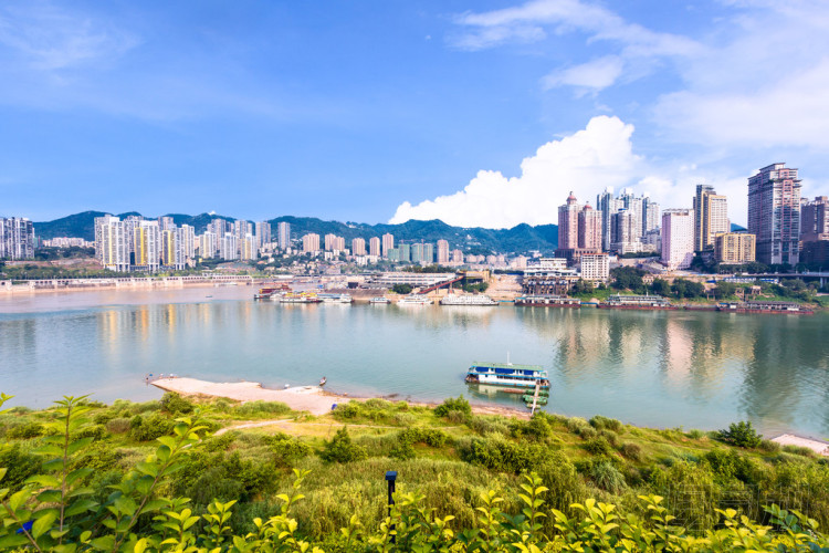 現(xiàn)代的重慶全景天際線照片